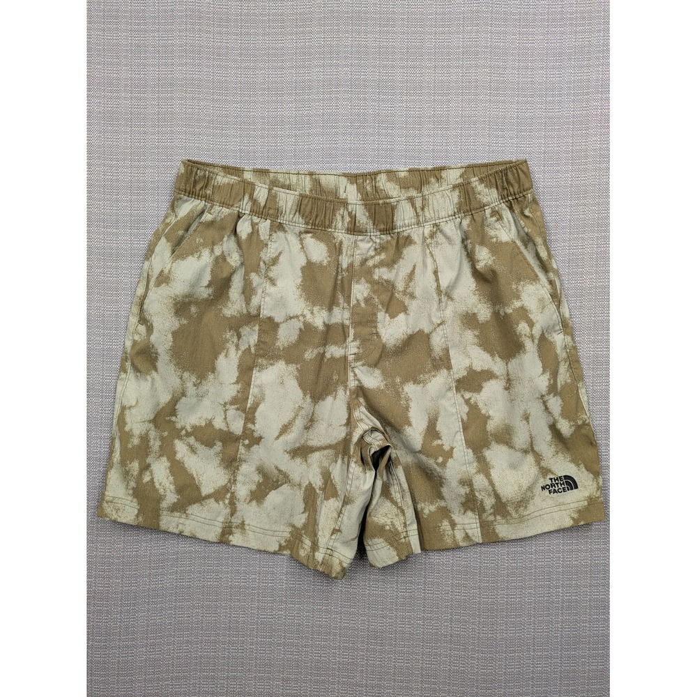 The North Face Shorts Mens Large Brown Camo 7 Inseam Elastic Quick Dry Hiking